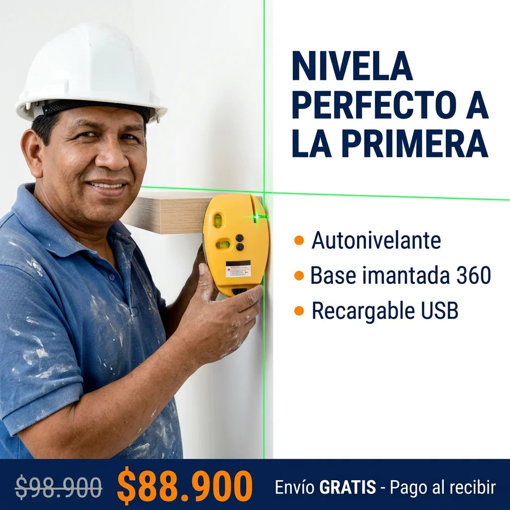 NIVEL LASER DOBLE LÍNEA CON IMÁN