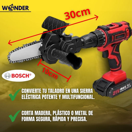 ADAPTADOR BOSCH® UNIVERSAL DE TALADRO A MOTOSIERRA