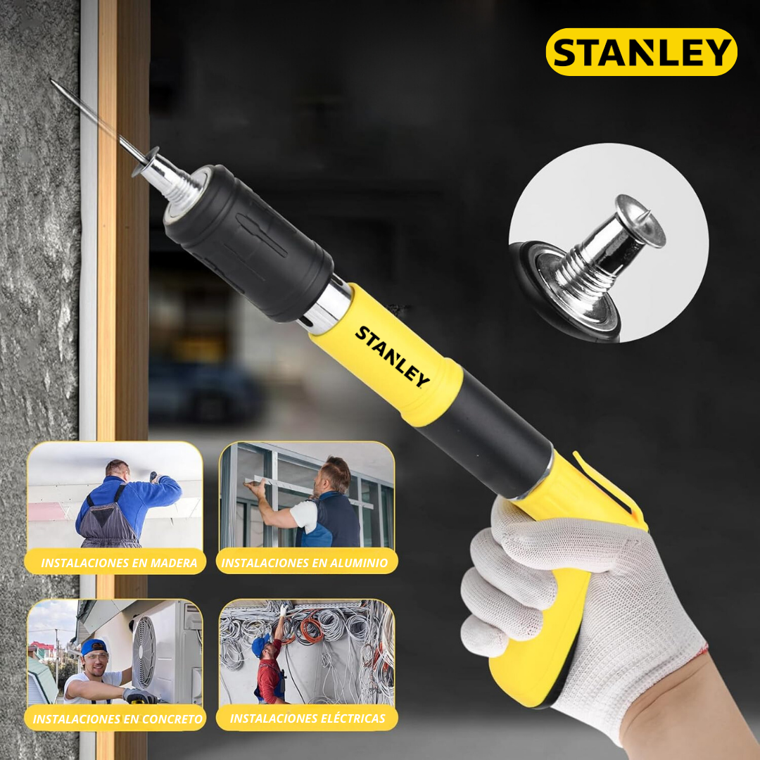 PISTOLA FULMINANTE DE CLAVOS + 100 CLAVOS - STANLEY® ORIGINAL