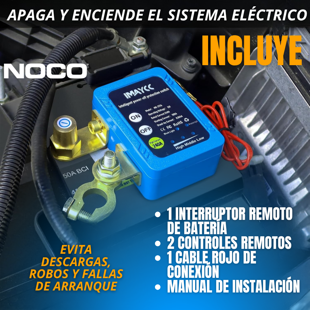 INTERRUPTOR REMOTO INTELIGENTE PARA BATERÍA ANTIRROBO Y PROTECTOR DE BATERÍA | NOCO®