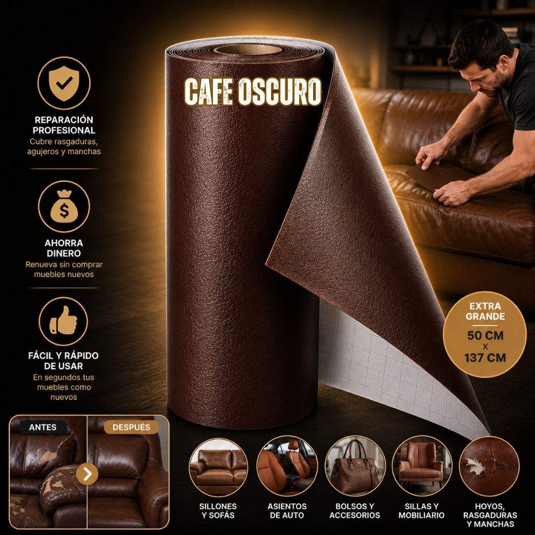 ADHESIVO REPARADOR DE CUERO FORTIVO® | 50 cm X 137 cm