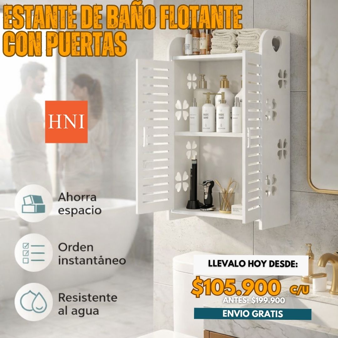 ESTANTE DE BAÑO FLOTANTE CON PUERTAS | HNI®