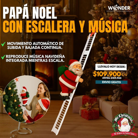 PAPÁ NOEL CON ESCALERA Y MUSICA |MR CHRISTMAS®