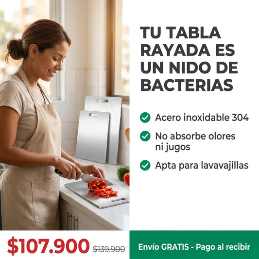 SET X 3 TABLA DE PICAR ACERO INOXIDABLE