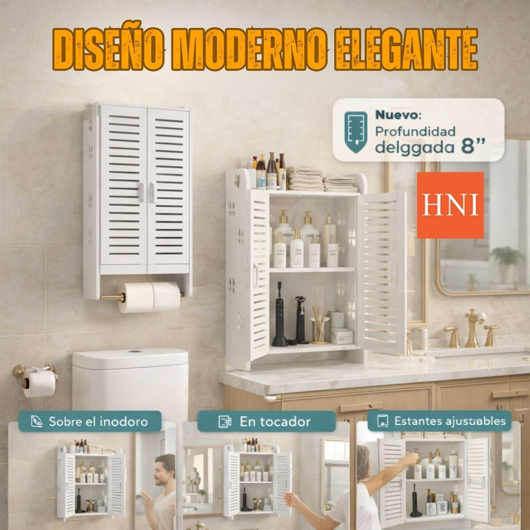 ESTANTE DE BAÑO FLOTANTE CON PUERTAS | HNI®