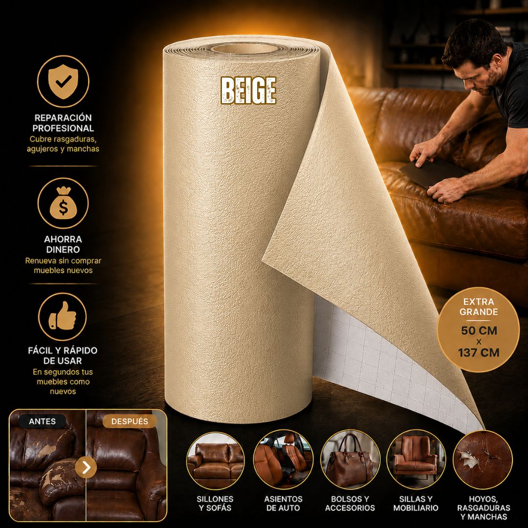 ADHESIVO REPARADOR DE CUERO FORTIVO® | 50 cm X 137 cm