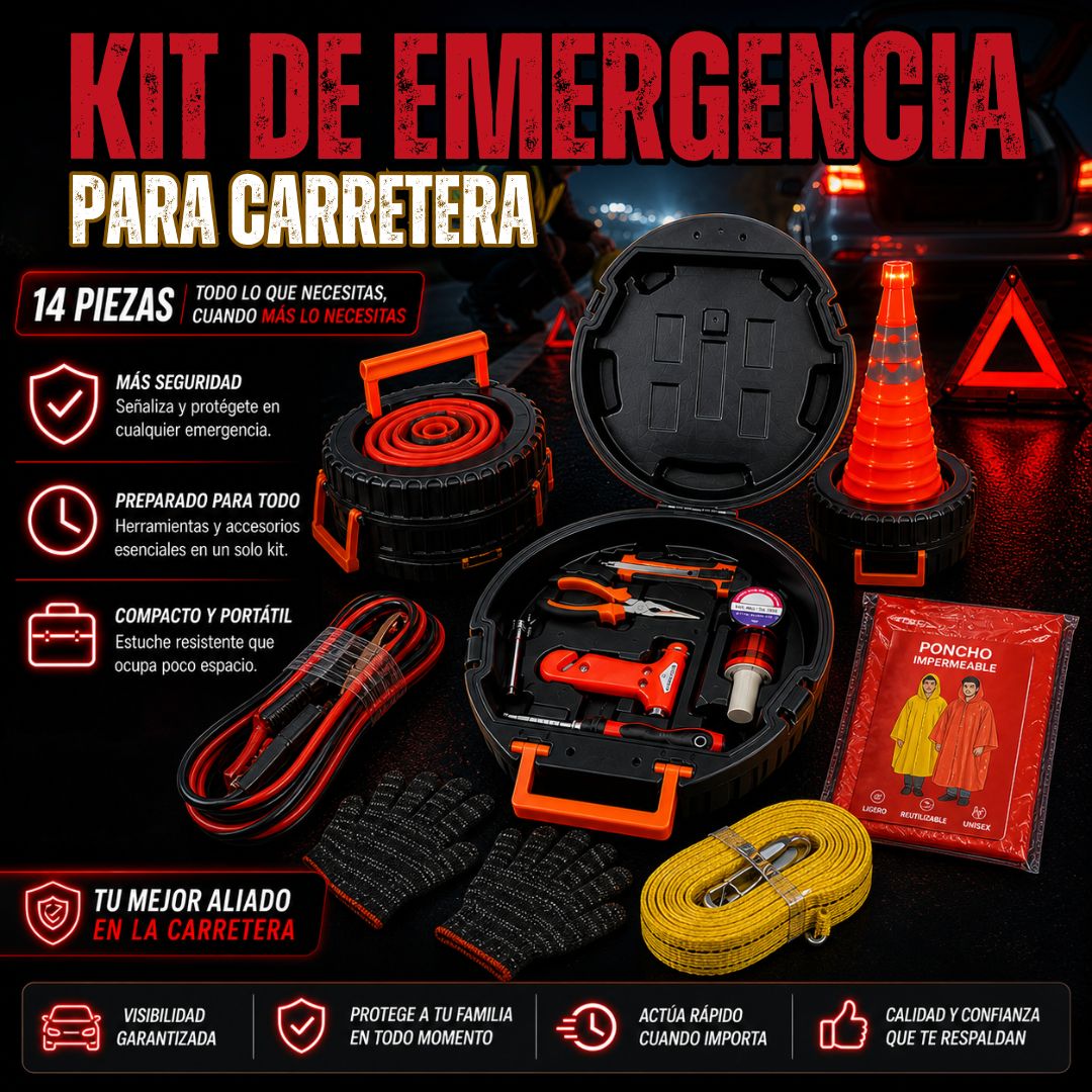 KIT DE EMERGENCIA PARA CARRETERA I 14 PIEZAS