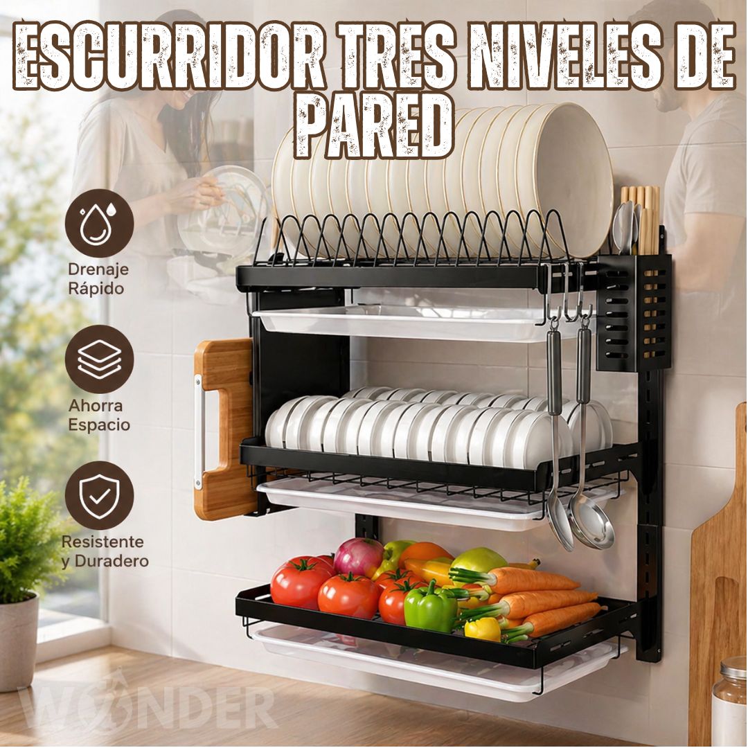 ESCURRIDOR TRES NIVELES DE PARED | SDS®