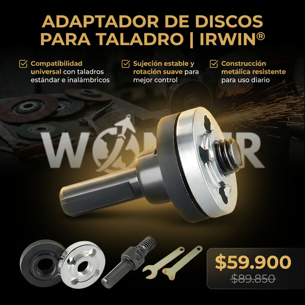 ADAPTADOR DE DISCOS PARA TALADRO |IRWIN®