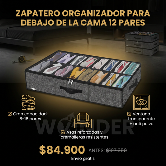 ZAPATERO ORGANIZADOR PARA DEBAJO DE LA CAMA 12 PARES