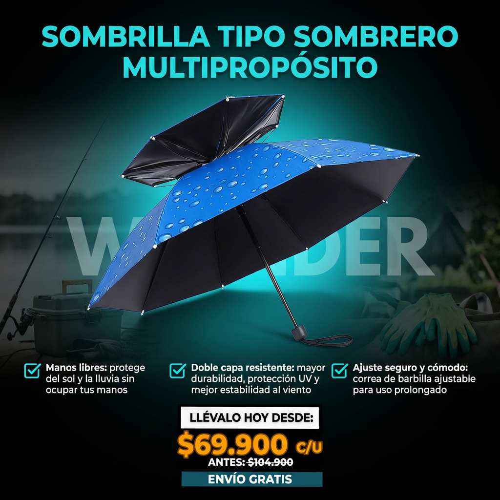 SOMBRILLA TIPO SOMBRERO MULTIPROPOSITO CASTRIKE®