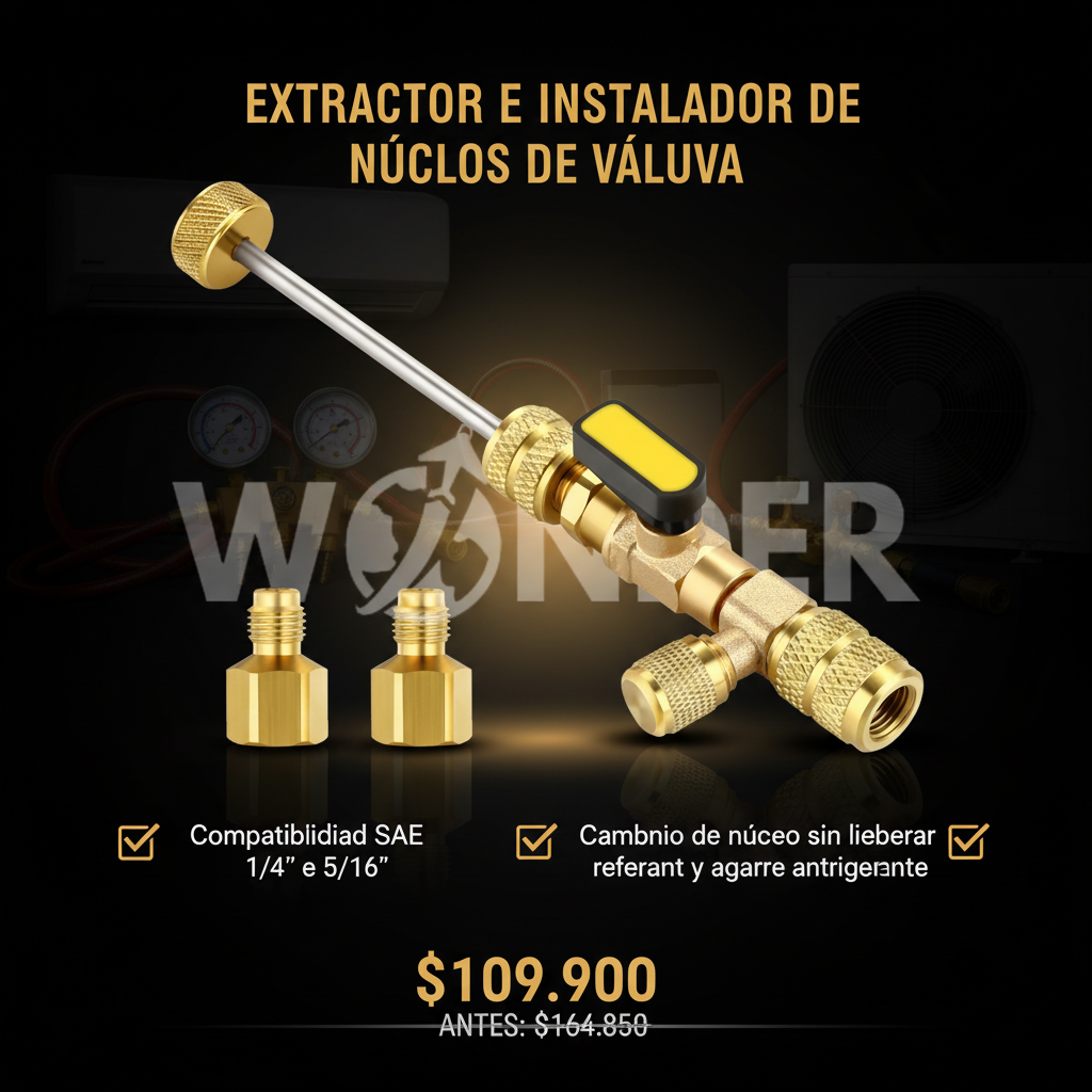 EXTRACTOR E INSTALADOR DE NÚCLEOS DE VÁLVULA