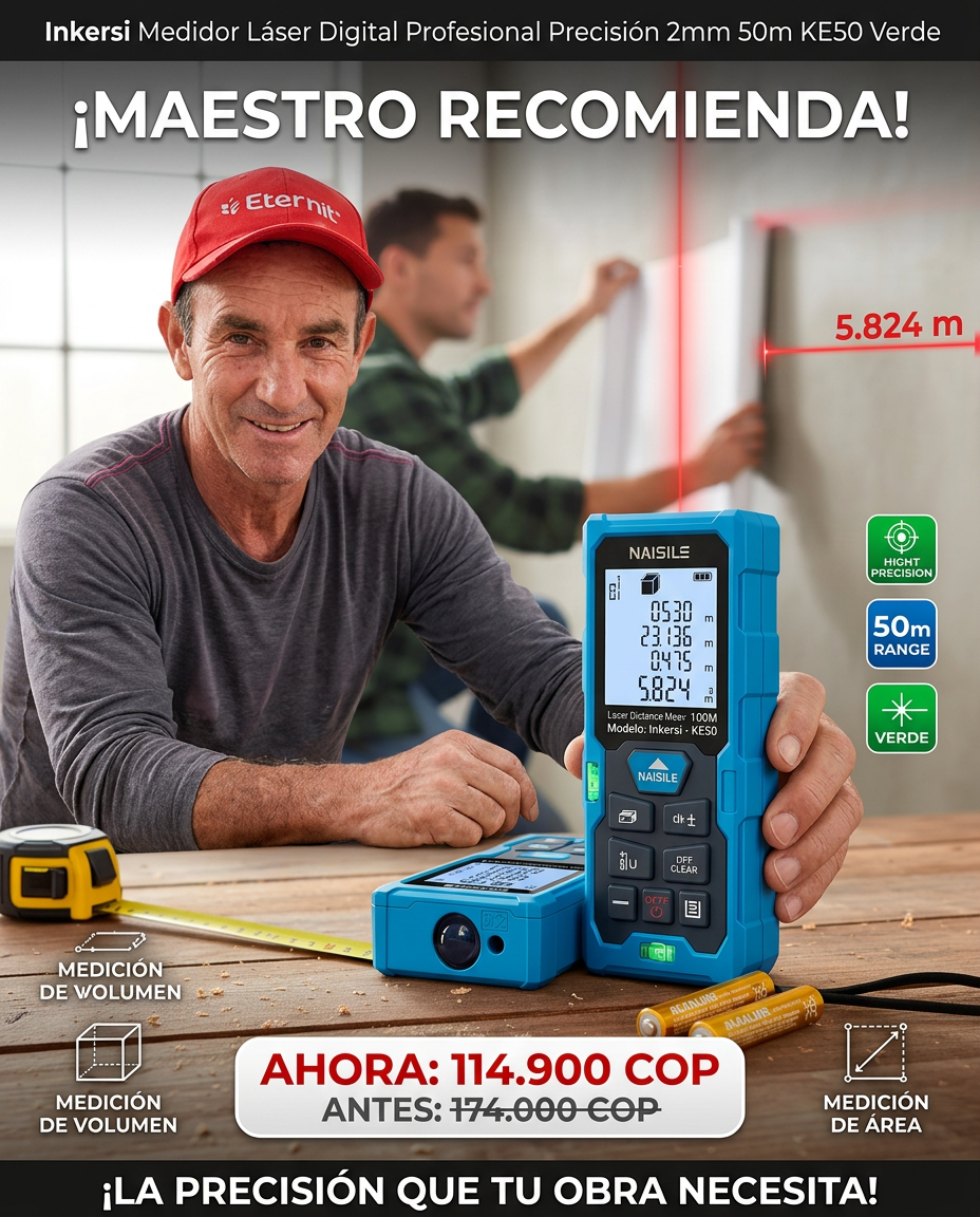 MEDIDOR LASER PROFESIONAL 50 MTS | INKERSI