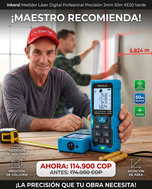 MEDIDOR LASER PROFESIONAL 50 MTS | INKERSI