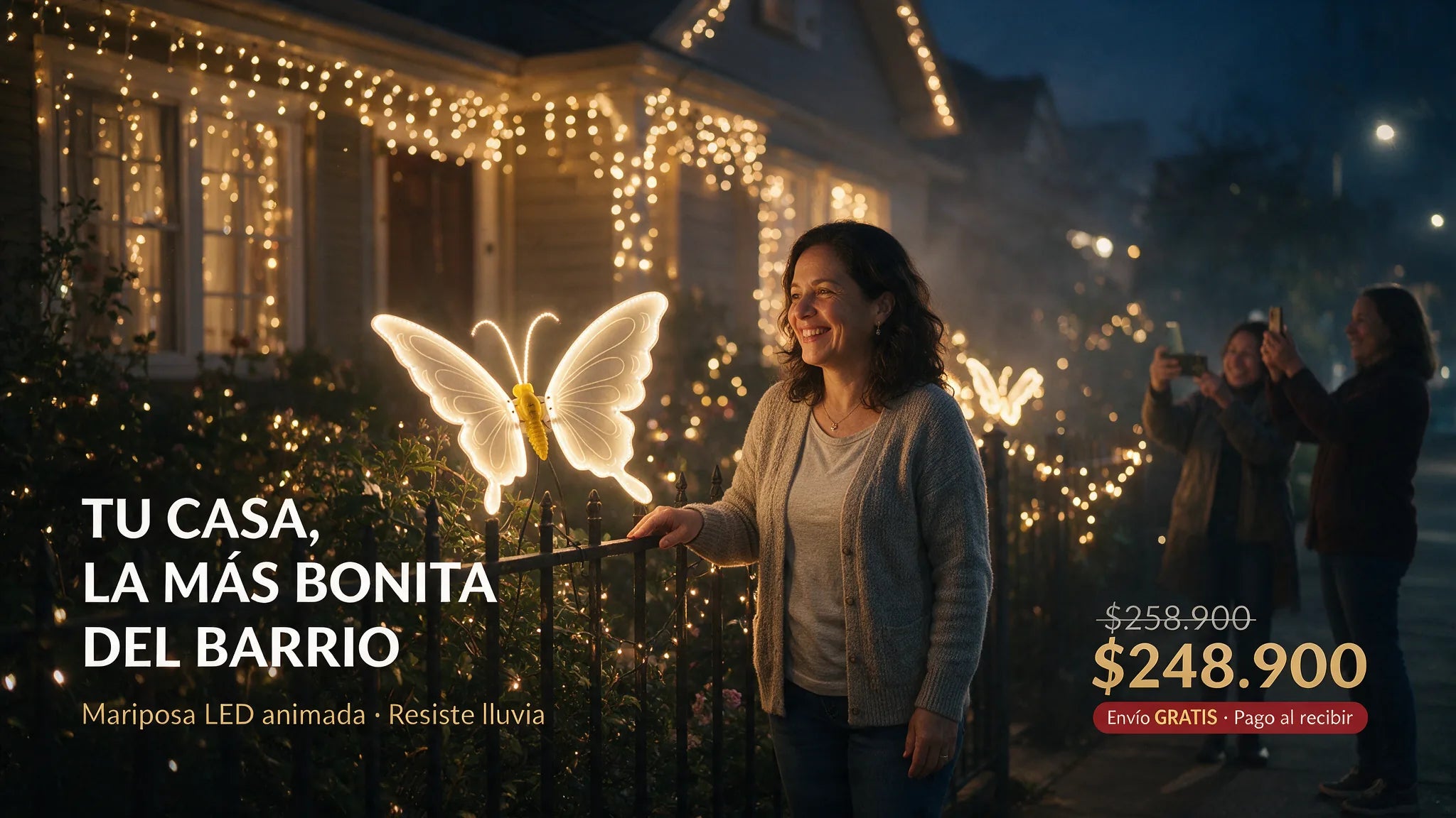 W MARIPOSA NAVIDEÑA GRANDE